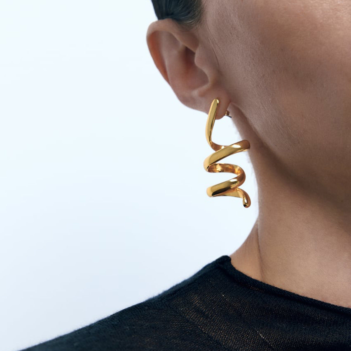 Alloy Spiral Personalized Earrings Simple Design - Saffronfashionindia