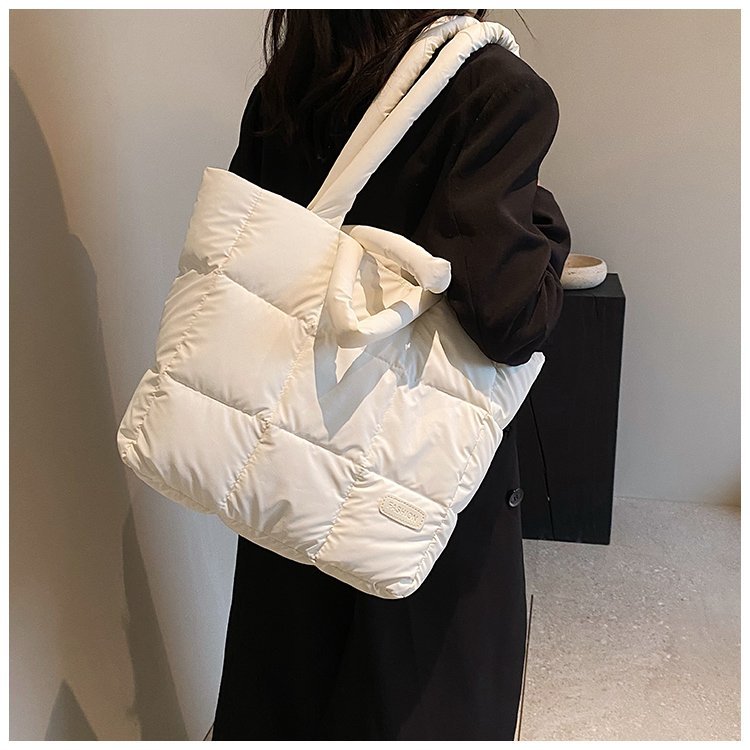 Cotton Jacket Bag Large Capacity Down Jacket Portable Shoulder Bag - Saffronfashionindia