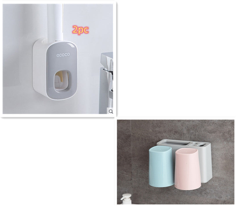 Wall Mounted Automatic Toothpaste Holder Bathroom Accessories Set Dispenser - Saffronfashionindia