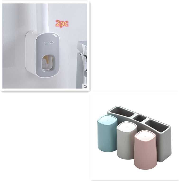 Wall Mounted Automatic Toothpaste Holder Bathroom Accessories Set Dispenser - Saffronfashionindia