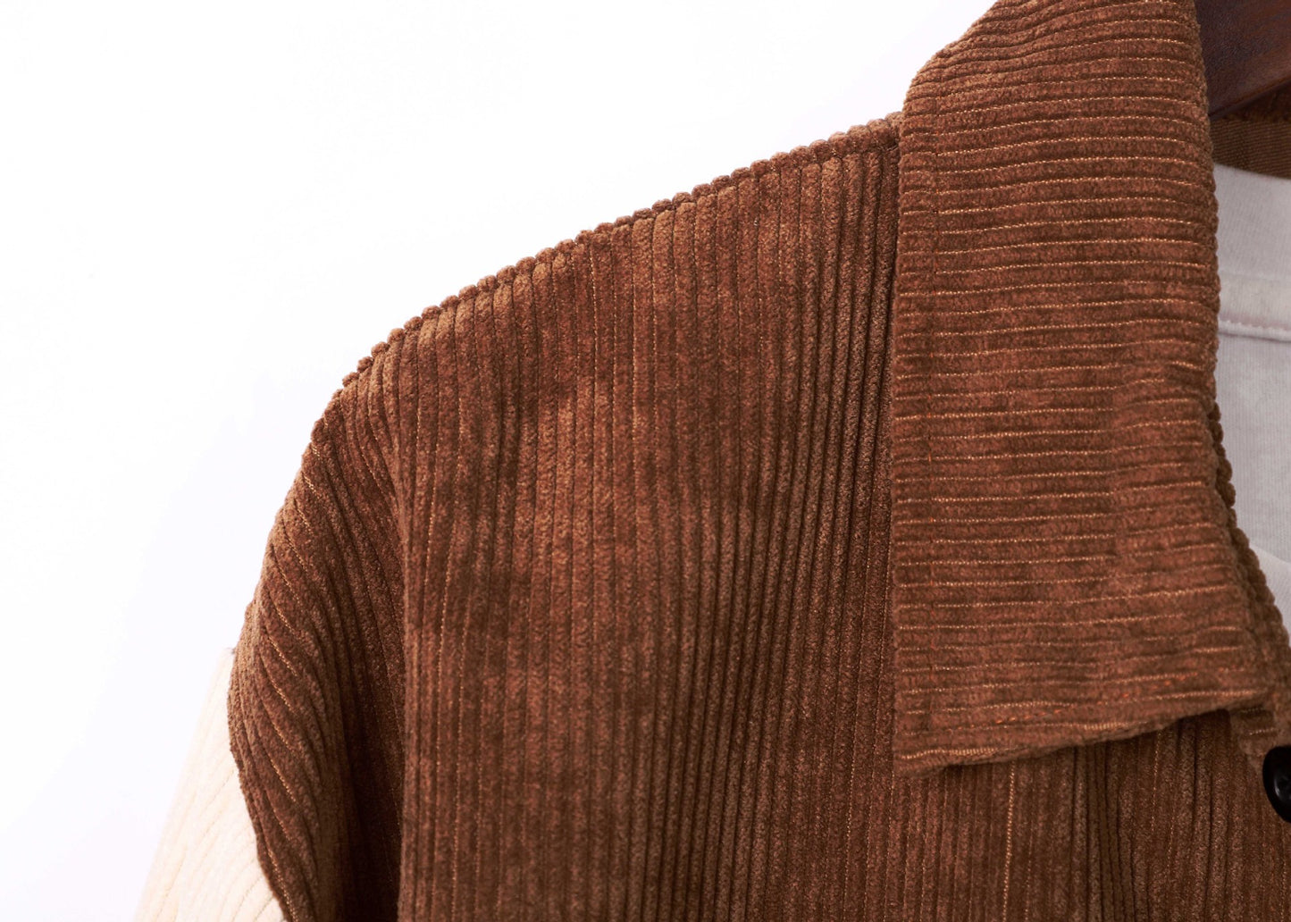 Men's Fashion Stitching Corduroy Long-sleeved Shirt - Saffronfashionindia