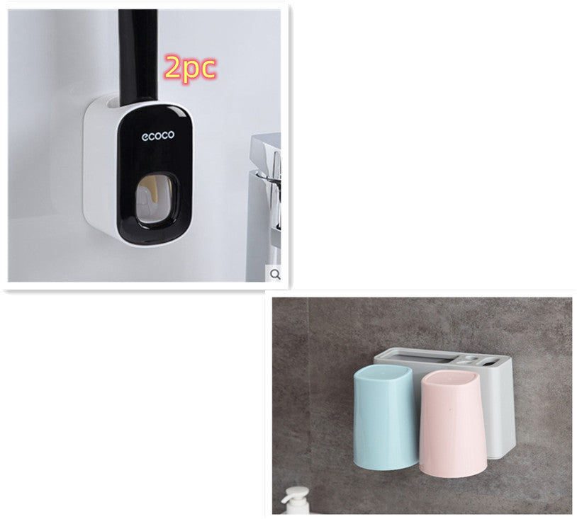 Wall Mounted Automatic Toothpaste Holder Bathroom Accessories Set Dispenser - Saffronfashionindia