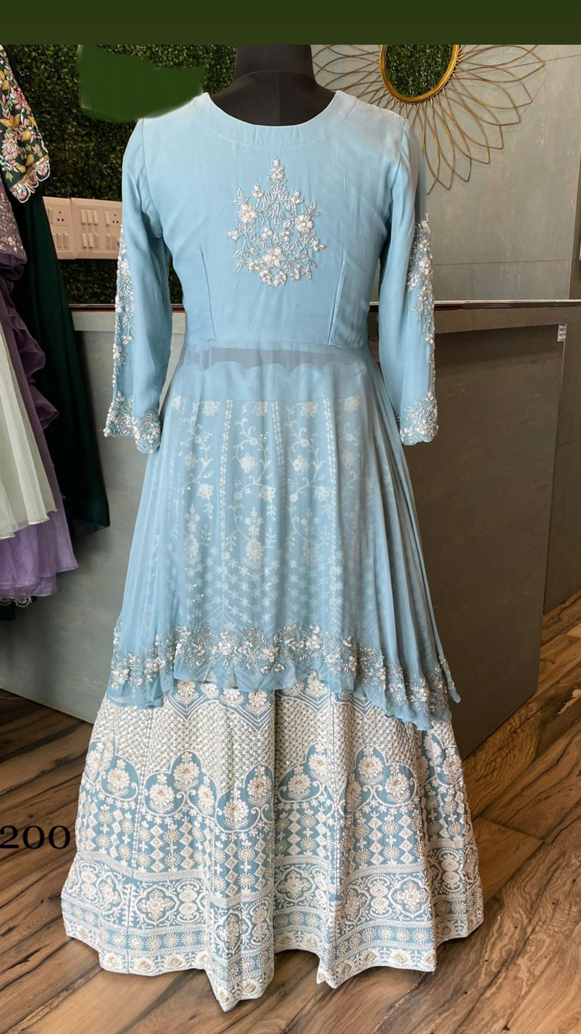 Kismis gorgette Lucknowi suit - Saffronfashionindia