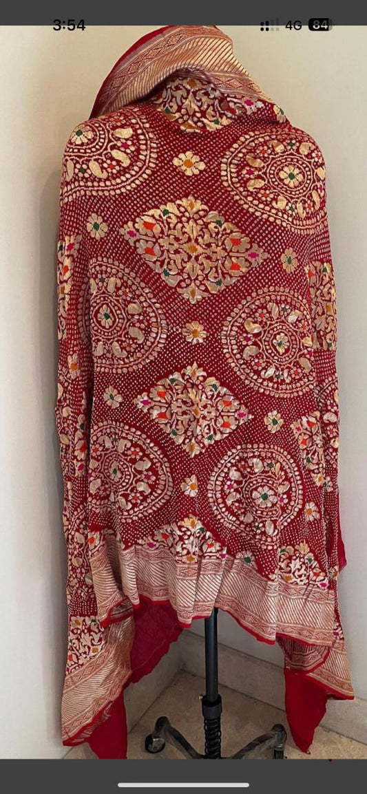 Jahana Banarsi Meenakari dupatta - Saffronfashionindia