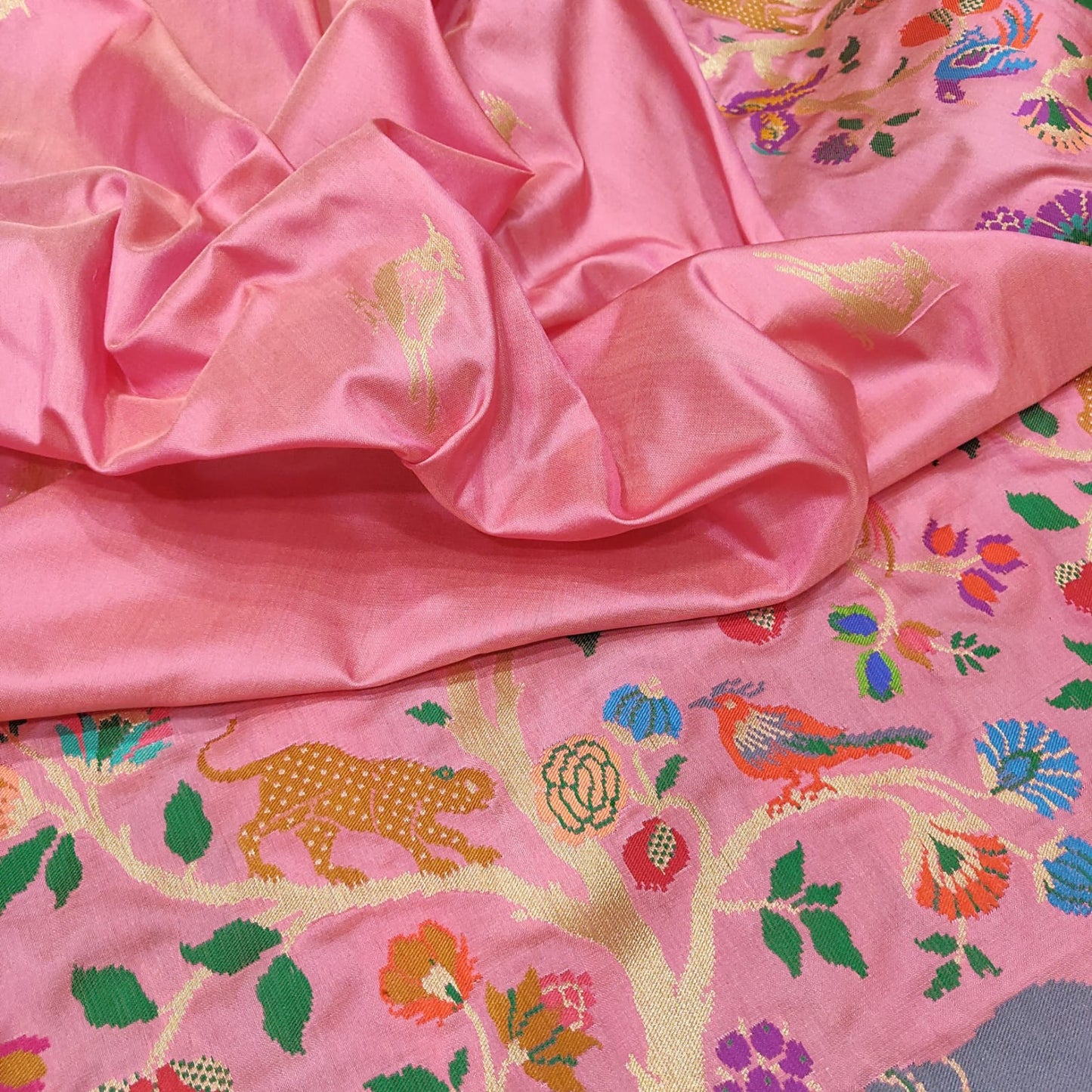 Azma handwoven Katan silk saree - Saffronfashionindia