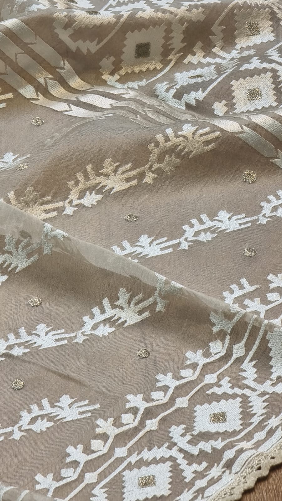 Nivara organza dhakai inspired saree - Saffronfashionindia