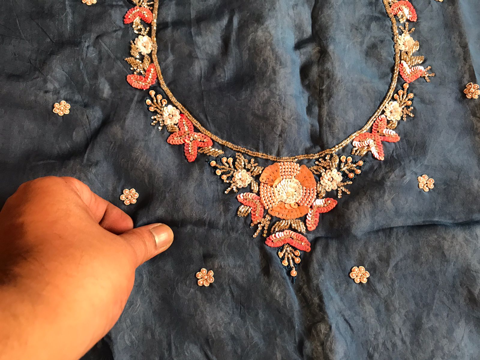 Premium organza embroidery zardosi saree - Saffronfashionindia