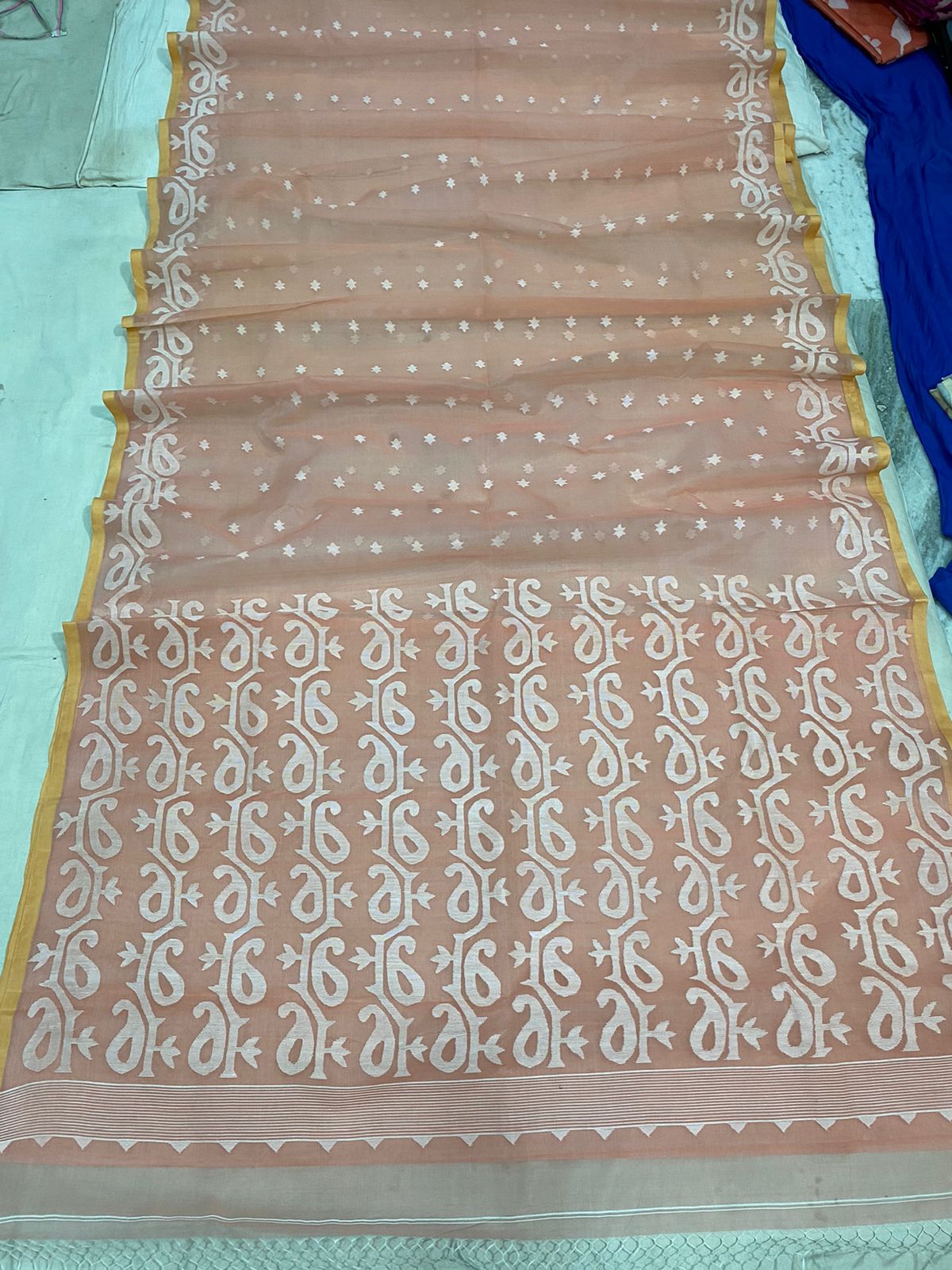 Vanita tantuj muslin jamdani saree - Saffronfashionindia