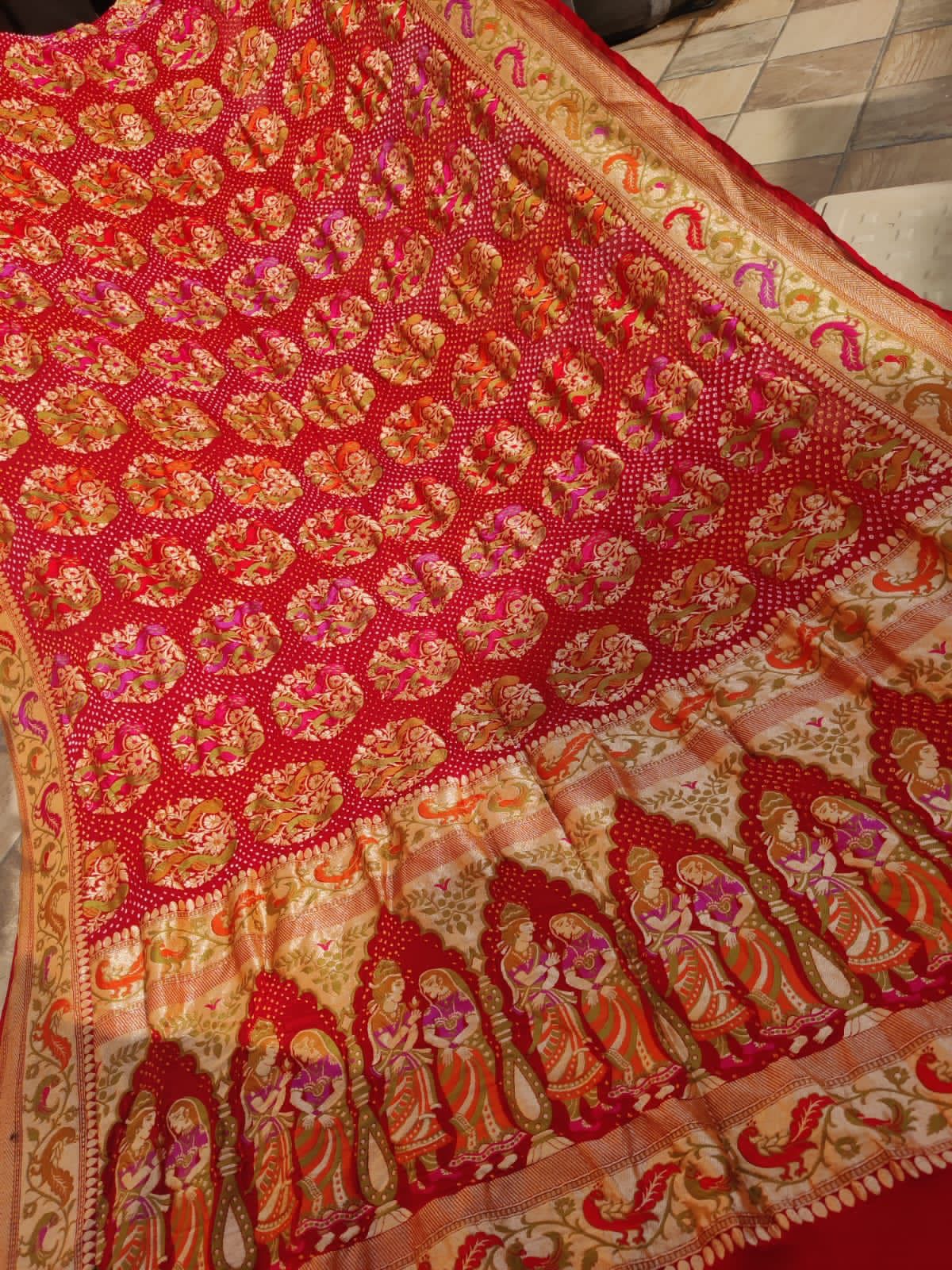 Majim handwoven Banarsi dupatta - Saffronfashionindia