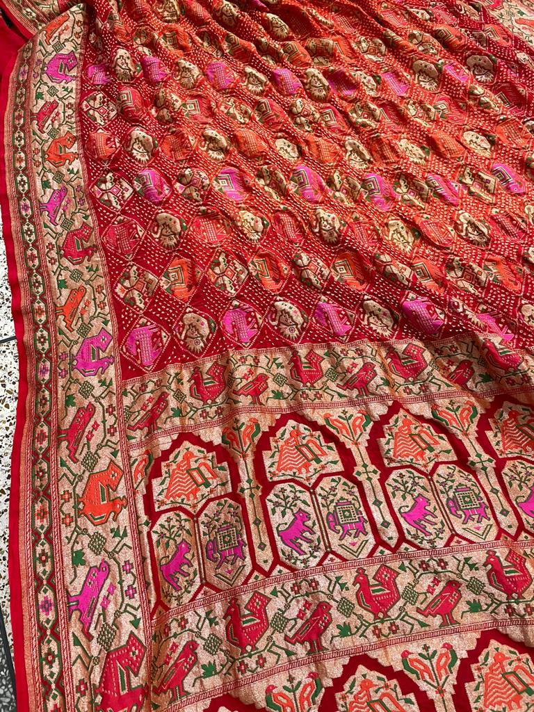 Mahira bandhani gorgette dupatta Saffronfashion