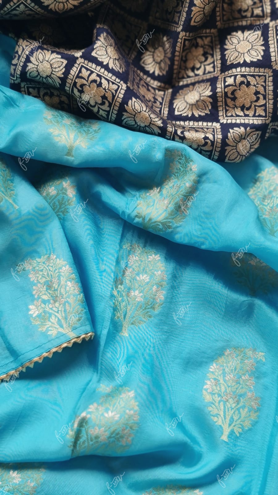 Munga floral crepe sarees - Saffronfashionindia