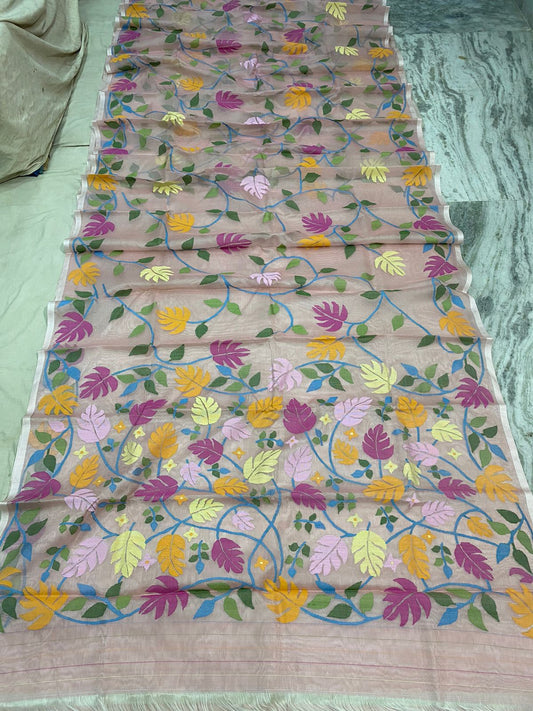 Divita tantuj handwoven jamdani saree - Saffronfashionindia