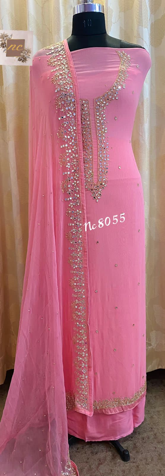Dilbar gorgette salwar kameez - Saffronfashionindia