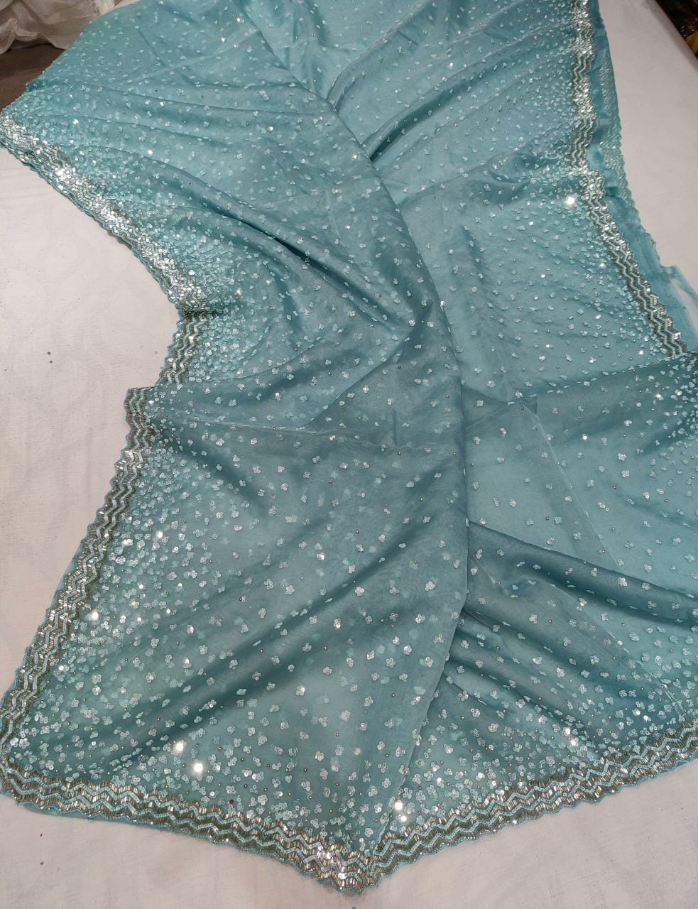 Kunti organza sequence saree - Saffronfashionindia