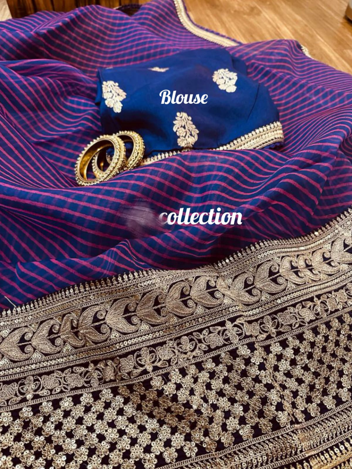 Purple Lehariya organza saree - Saffronfashionindia