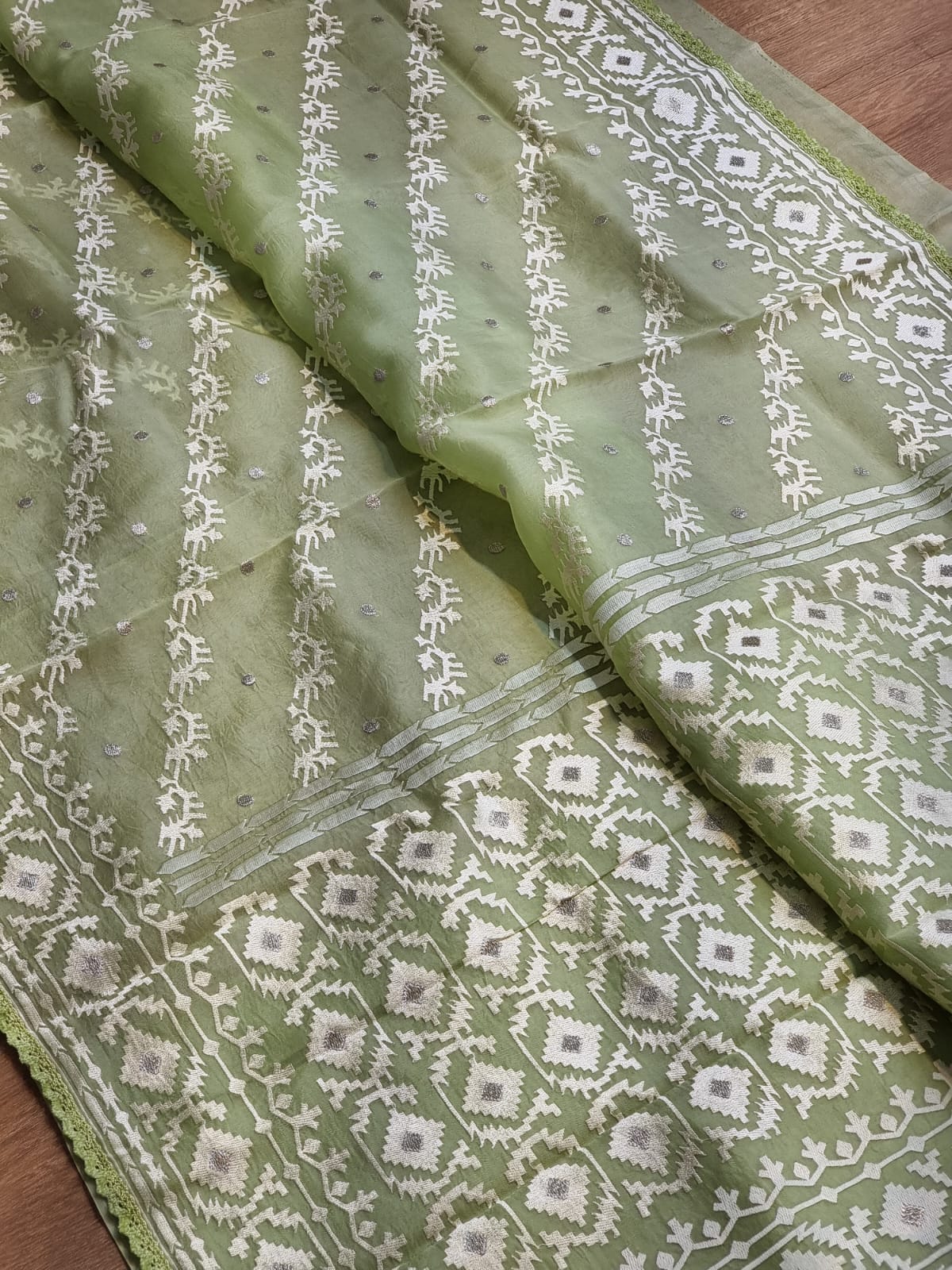 Nivara organza dhakai inspired saree - Saffronfashionindia