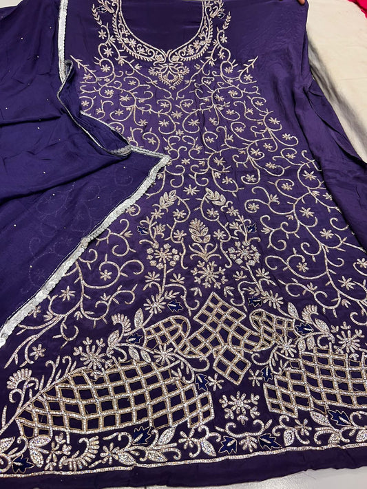 Rukshar crepe chinon Pakistani dress - Saffronfashionindia
