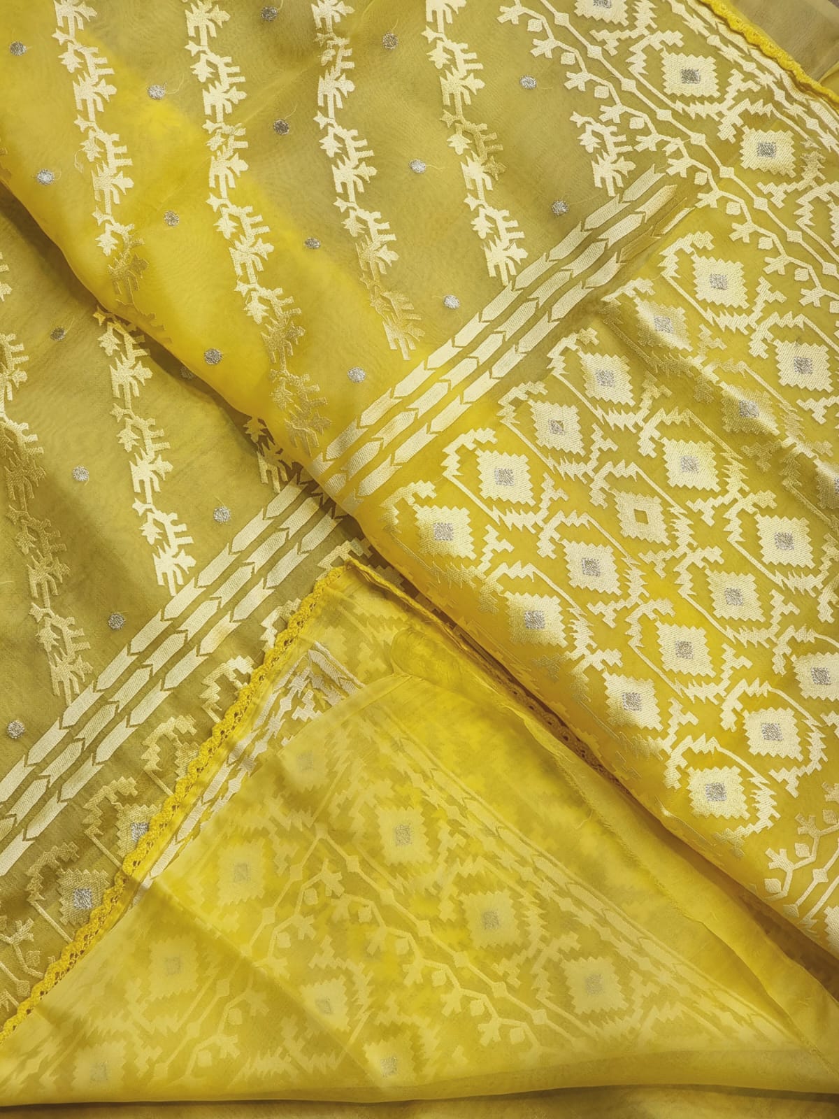 Nivara organza dhakai inspired saree - Saffronfashionindia