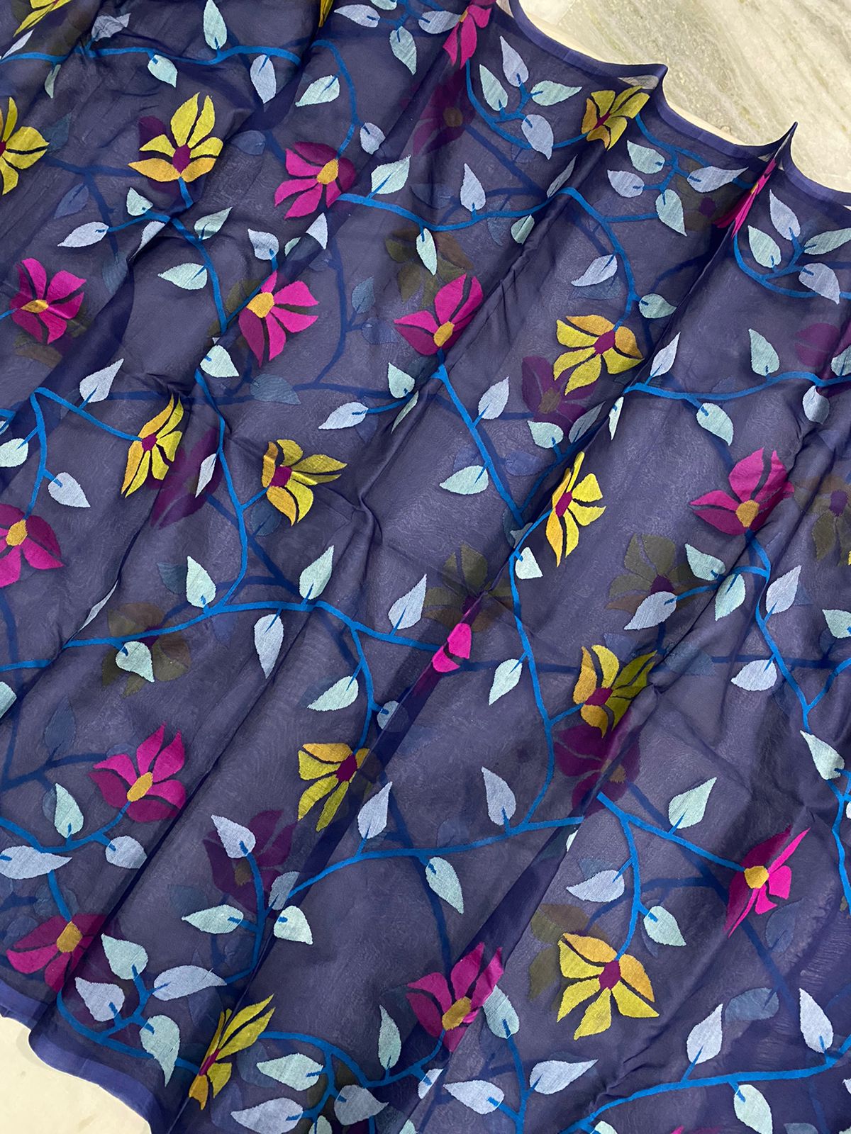 Lanisha muslin jamdani saree - Saffronfashionindia