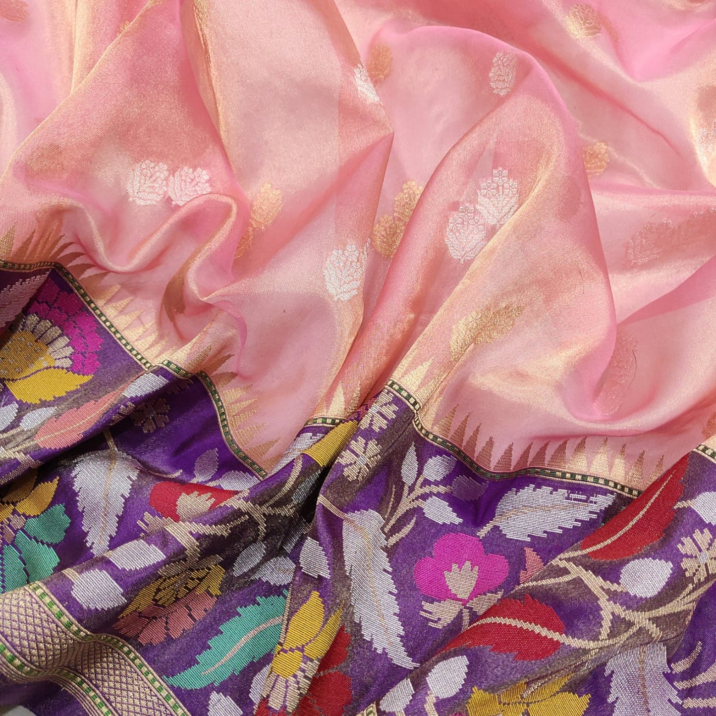 Wahima tissue kora handwoven saree - Saffronfashionindia