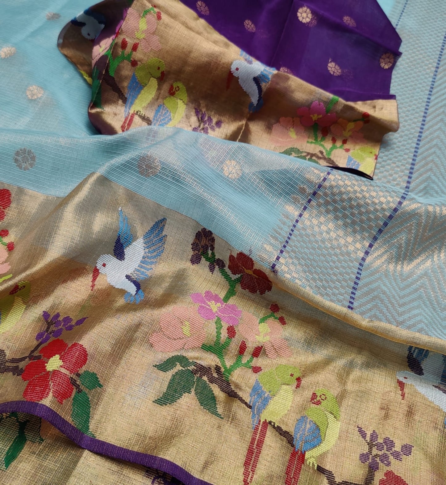 Roza jamawar weaving tissue zari saree - Saffronfashionindia