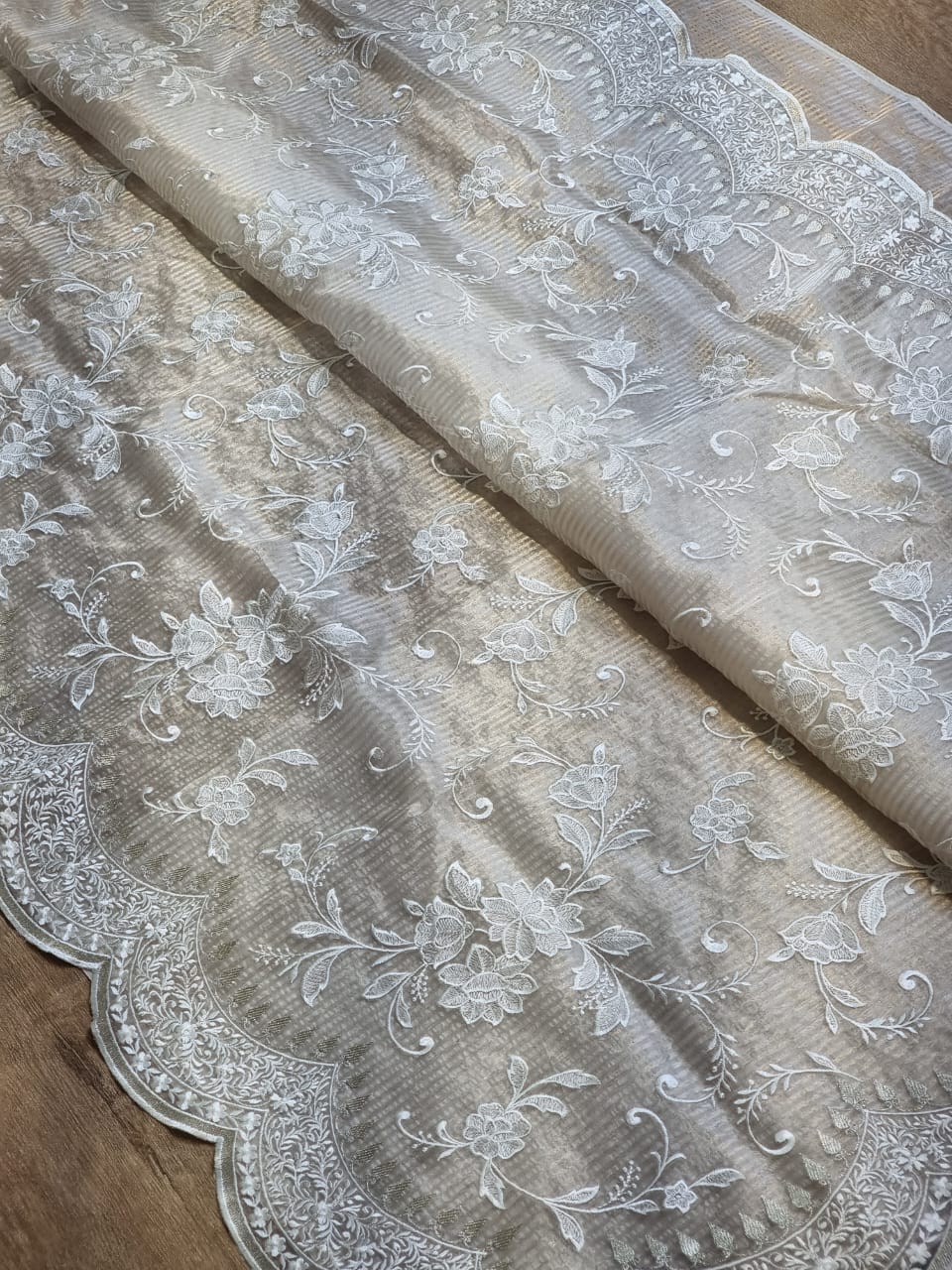 Ruvi organza silk tissue saree - Saffronfashionindia