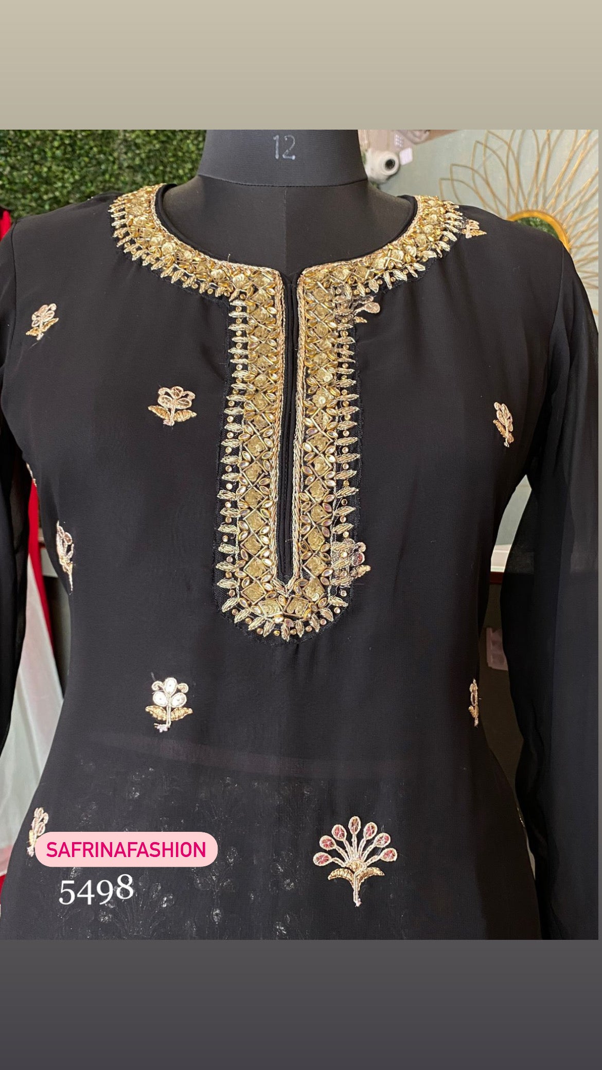 Eid beauty black kurta dress - Saffronfashionindia