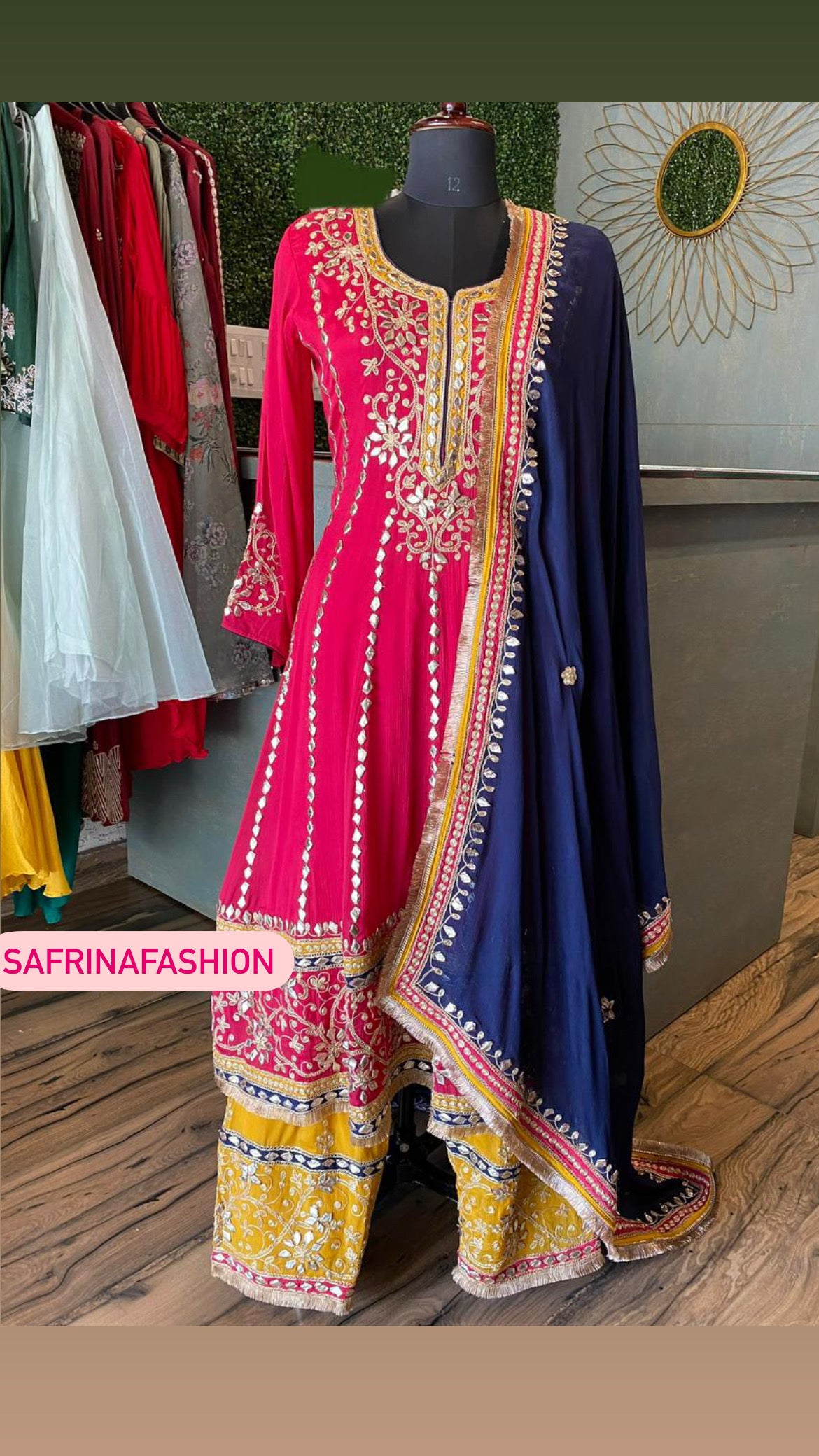 Pinasha pink anarkali dress - Saffronfashionindia