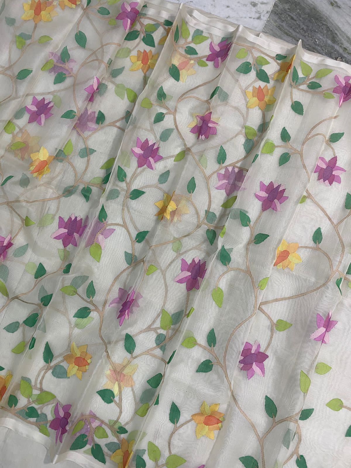Kaveri jamdani Indian heritage saree - Saffronfashionindia