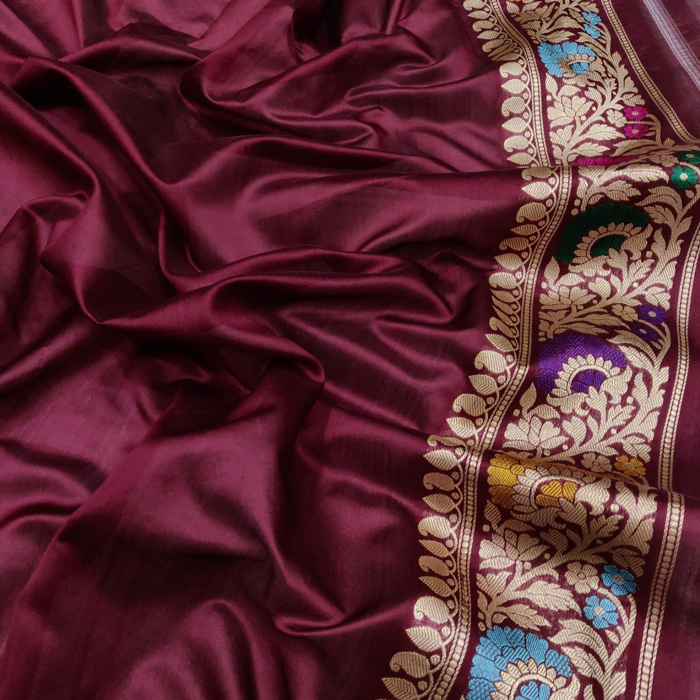 Pinkly handwoven kora saree - Saffronfashionindia