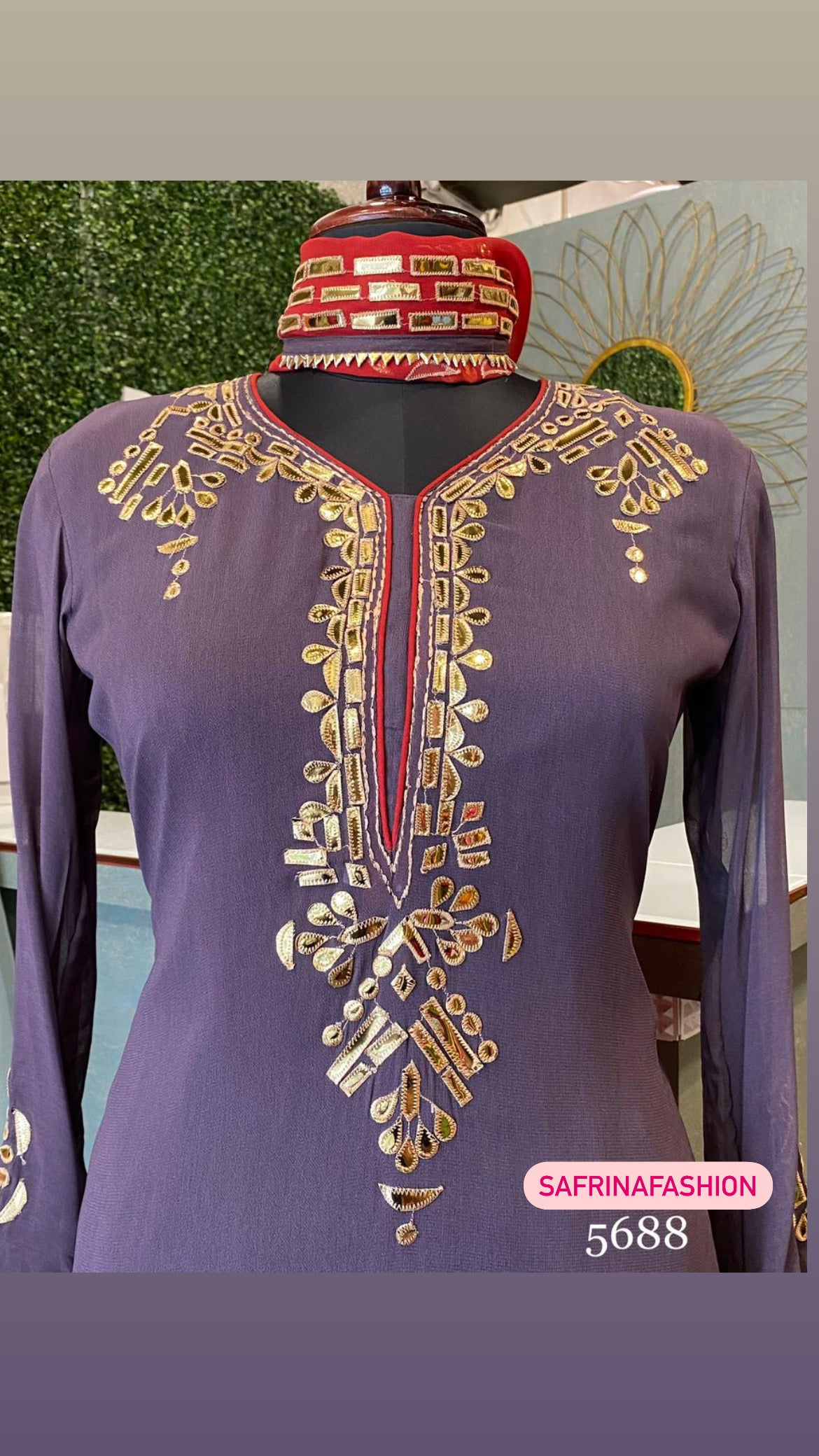Naisha gorgette kurta gharara dress - Saffronfashionindia