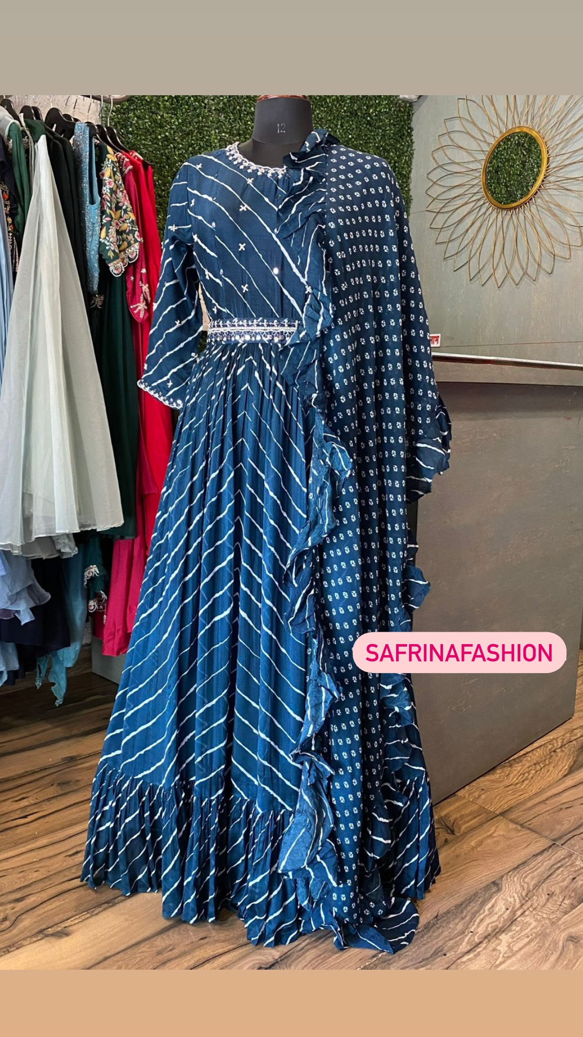 Blue indowestern dress - Saffronfashionindia