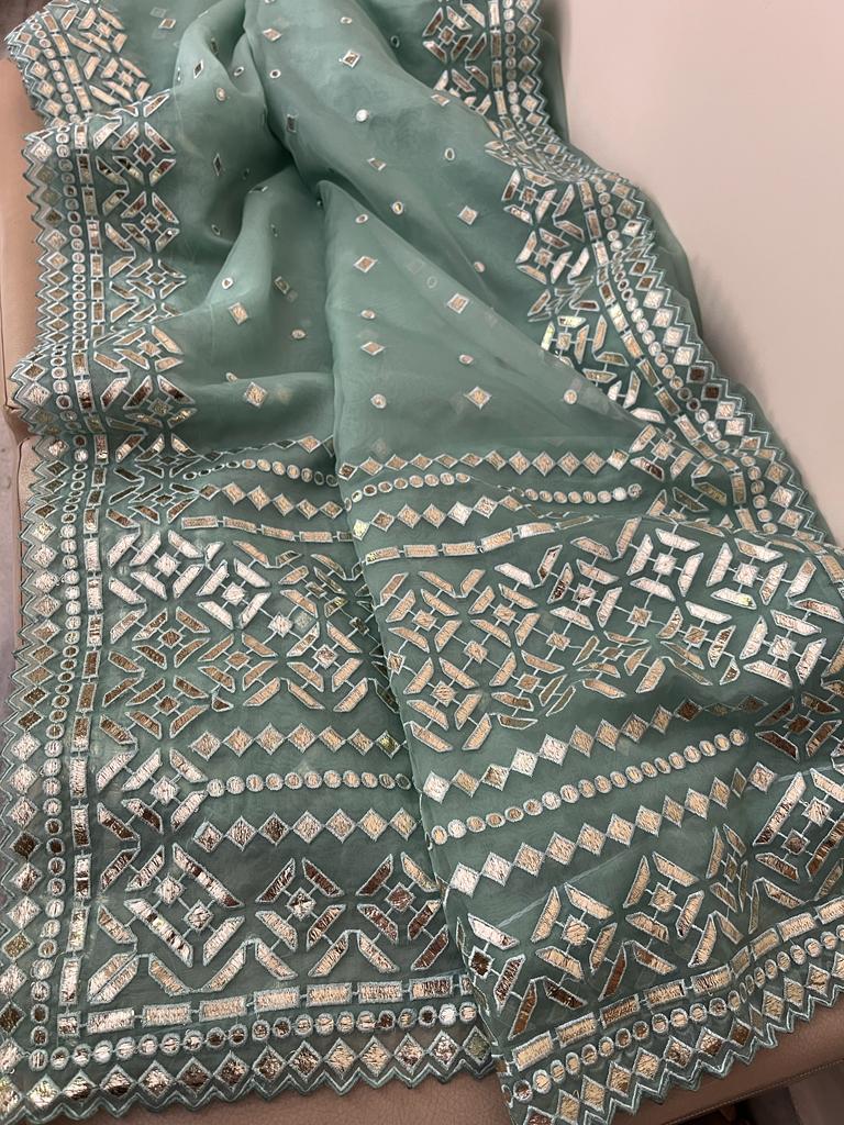 Rivisha organza sarees women clothing - Saffronfashionindia