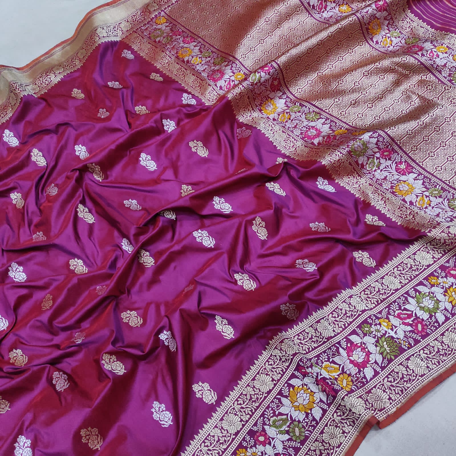 Muhani Katan silk handwoven sarees - Saffronfashionindia