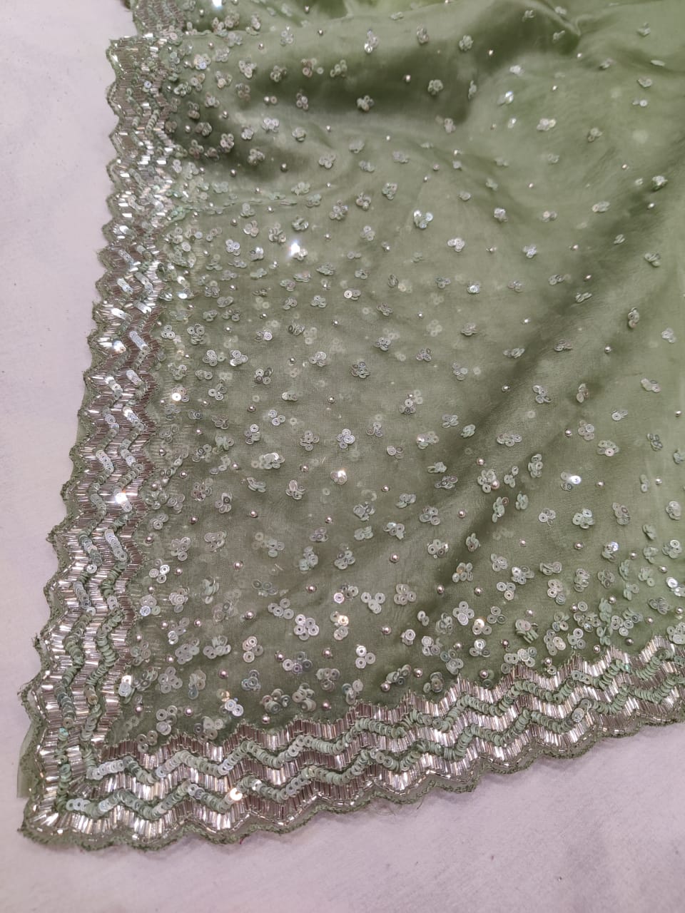 Kunti organza sequence saree - Saffronfashionindia