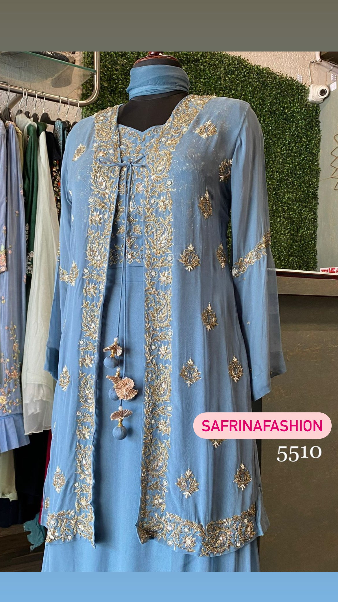 Asmani kurta dress - Saffronfashionindia