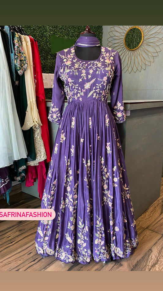 Sheema gown partywear gown - Saffronfashionindia