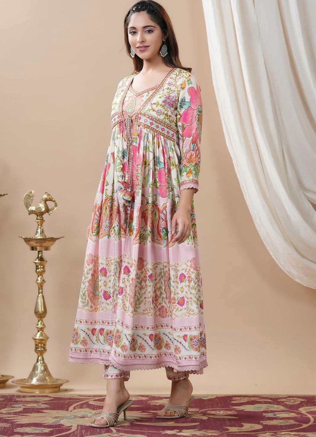 Wahima embroidered gown - Saffronfashionindia