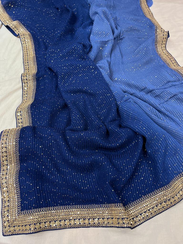 Valia gorgette sequence saree - Saffronfashionindia