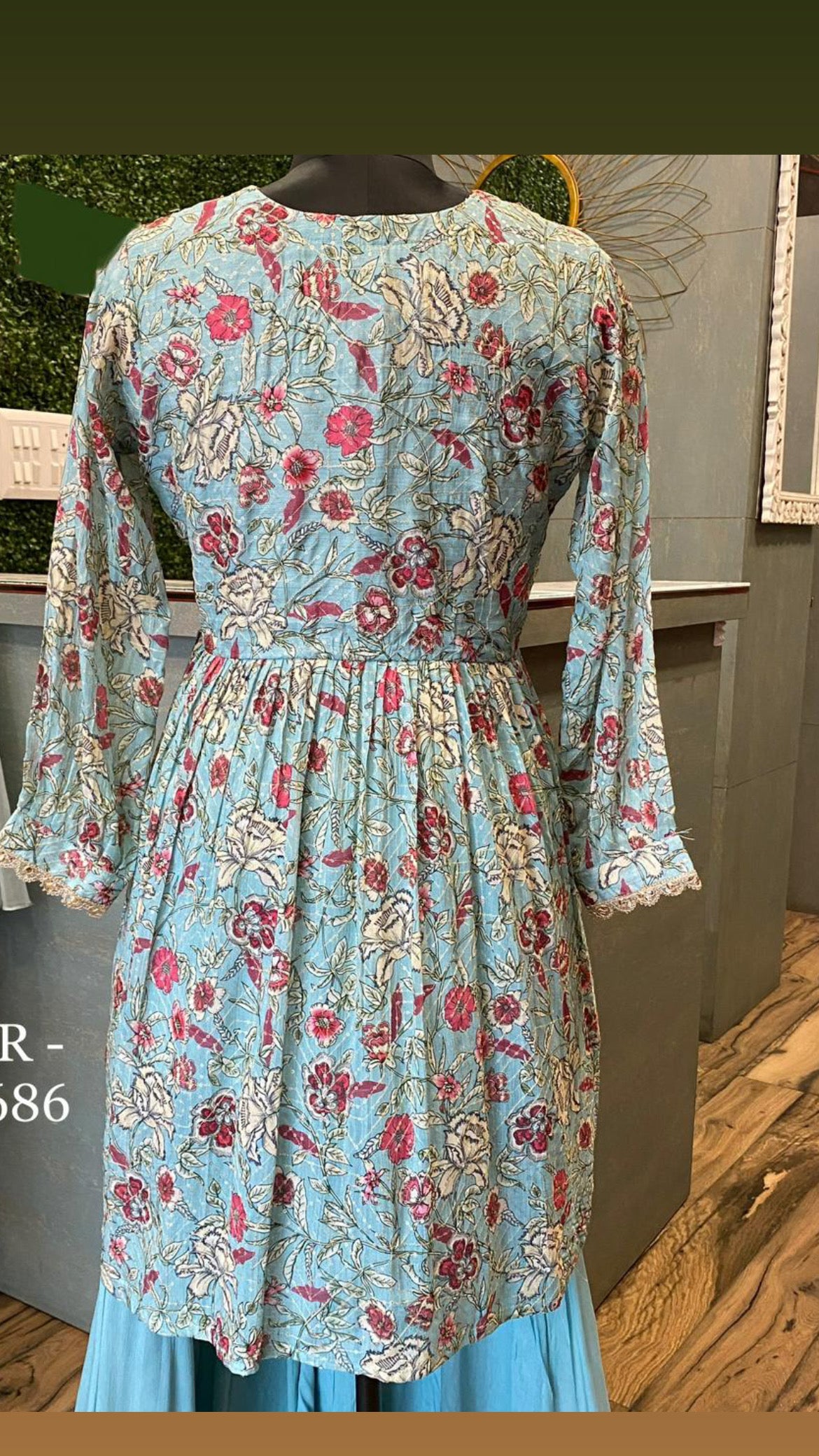 Blue peplum kurta dress - Saffronfashionindia