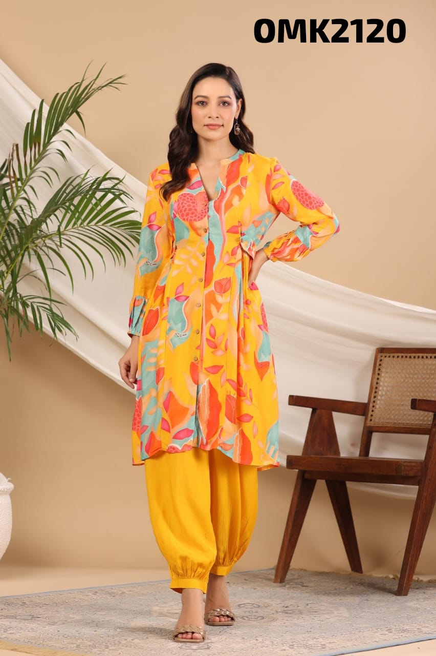 Floral digital print cord set - Saffronfashionindia