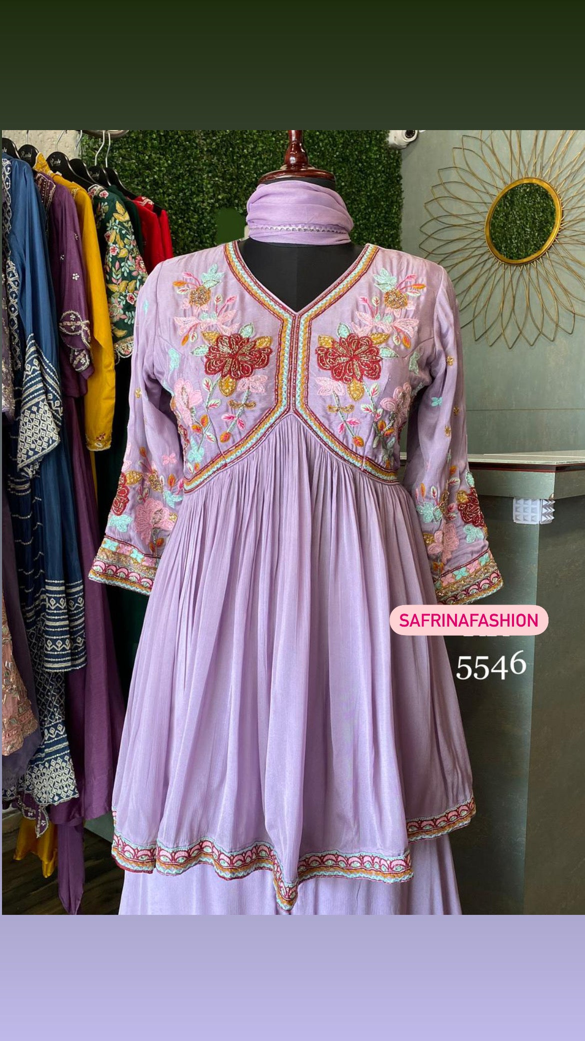 Rushika peplum lavender kurta dress - Saffronfashionindia