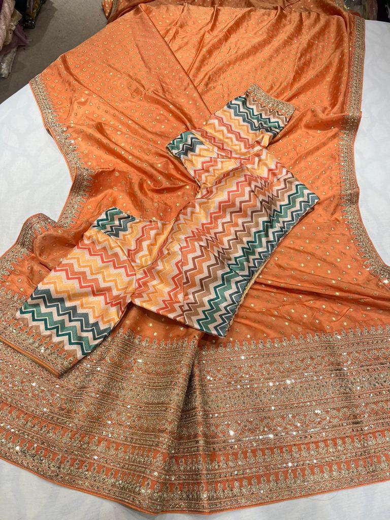Nimad Moonga silk sarees trendy women sari - Saffronfashionindia