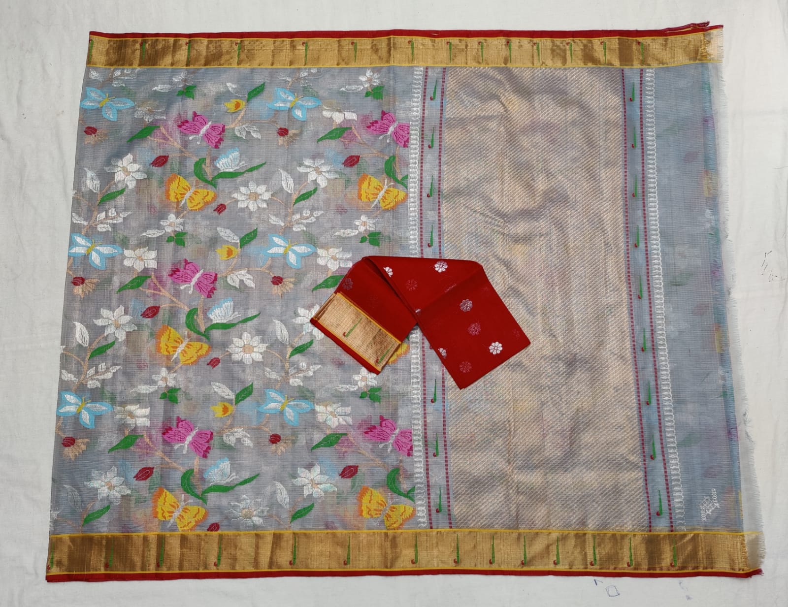 Shenaaz zari kota handloom weaver sarees - Saffronfashionindia