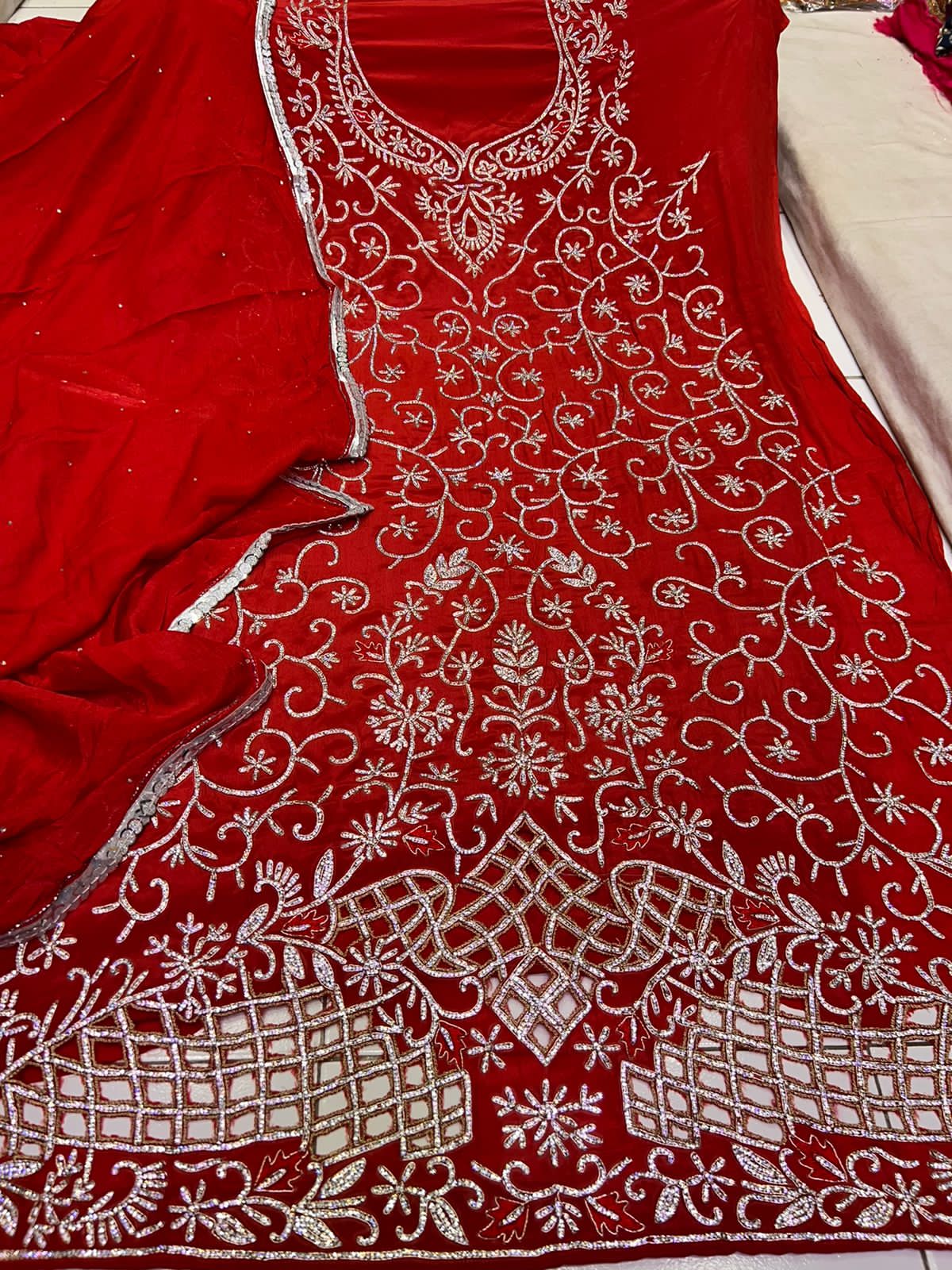 Rukshar crepe chinon Pakistani dress - Saffronfashionindia