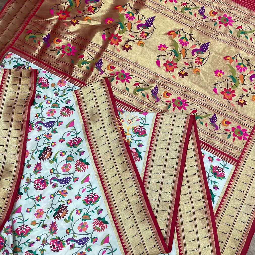 Handwoven muniya soft silk sarees - Saffronfashionindia