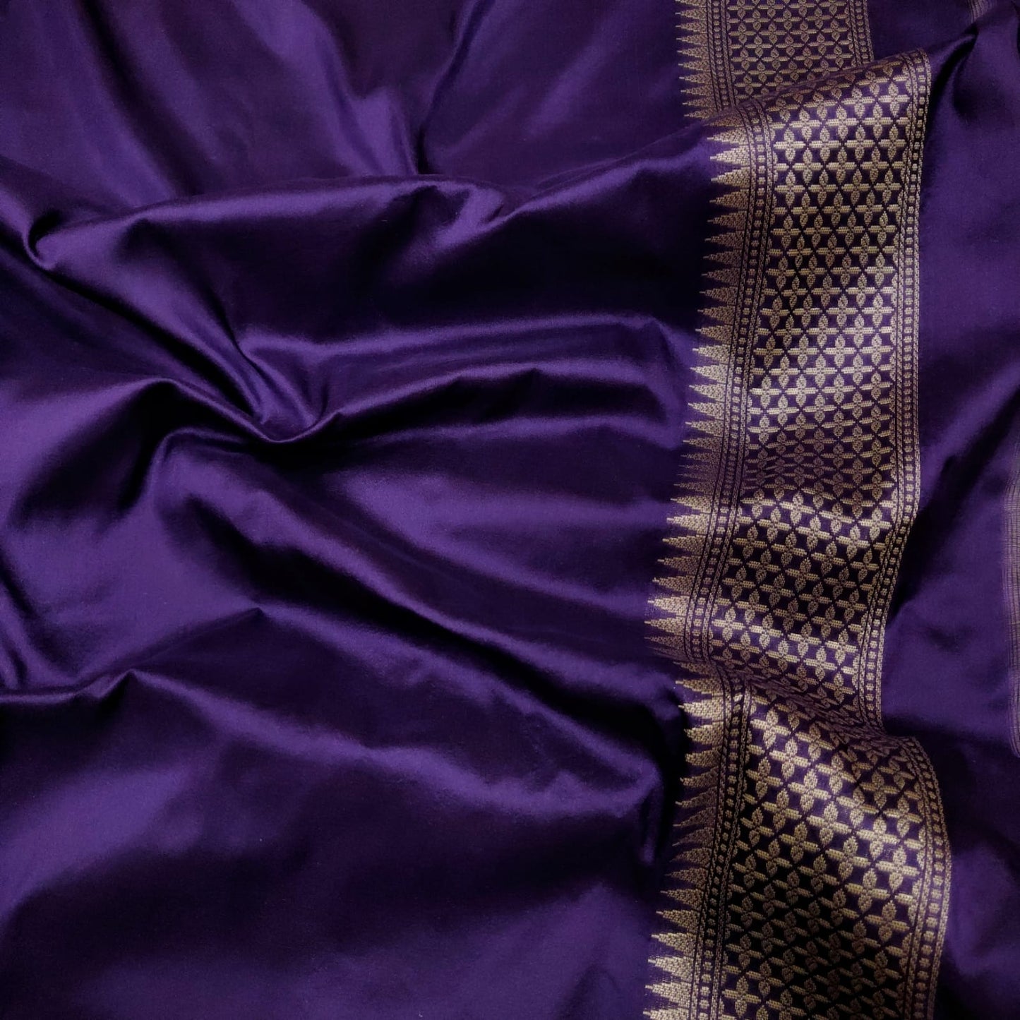Lavender Meenakari Katan silk saree - Saffronfashionindia
