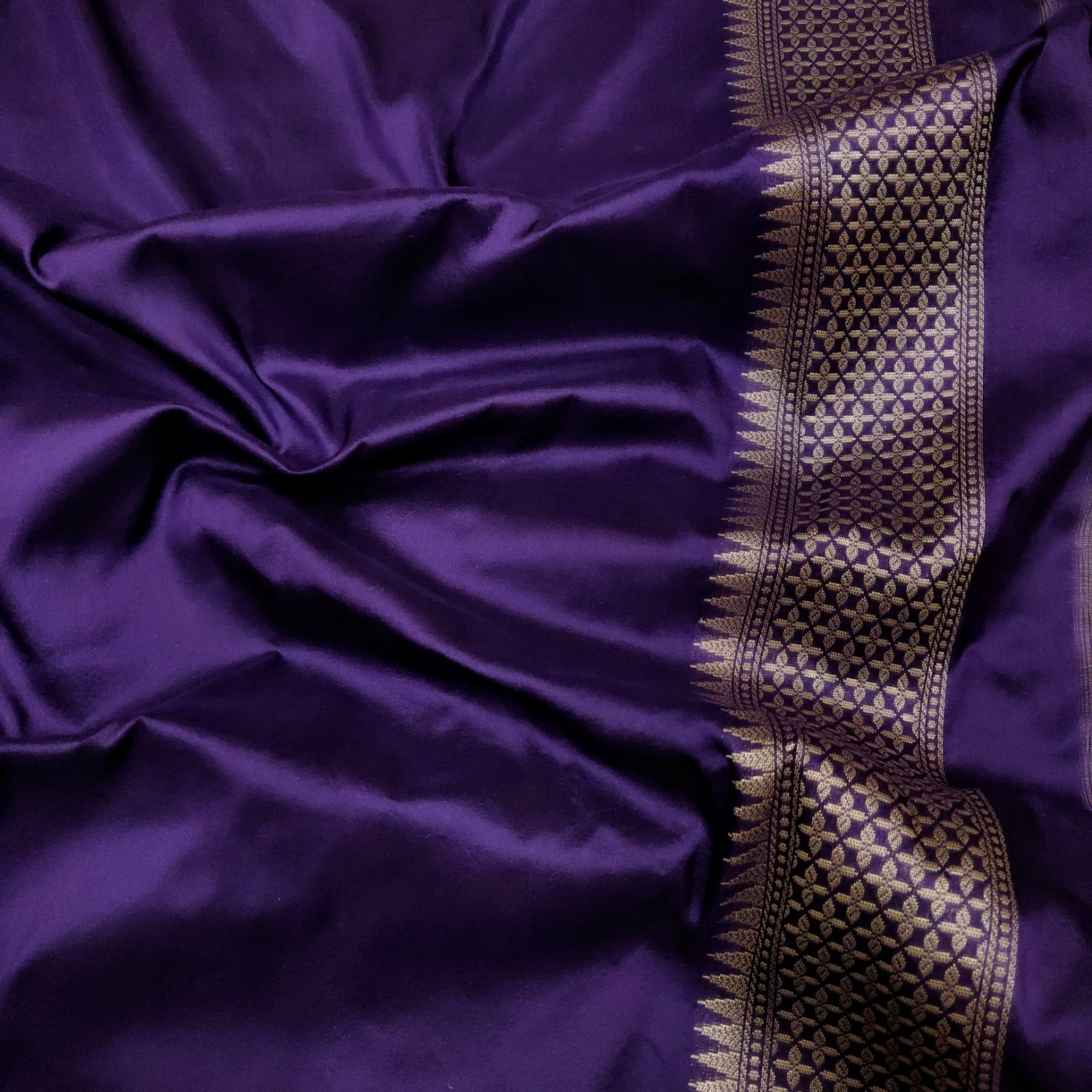 Lavender Meenakari Katan silk saree - Saffronfashionindia