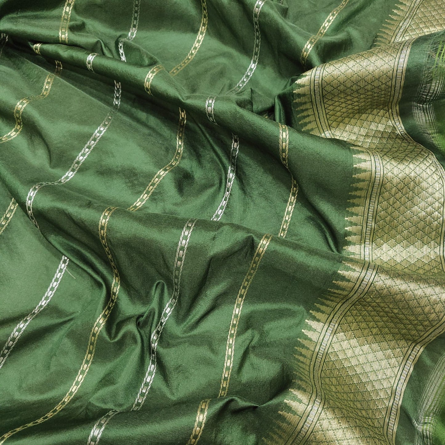Savisha kora tissue handwoven saree - Saffronfashionindia