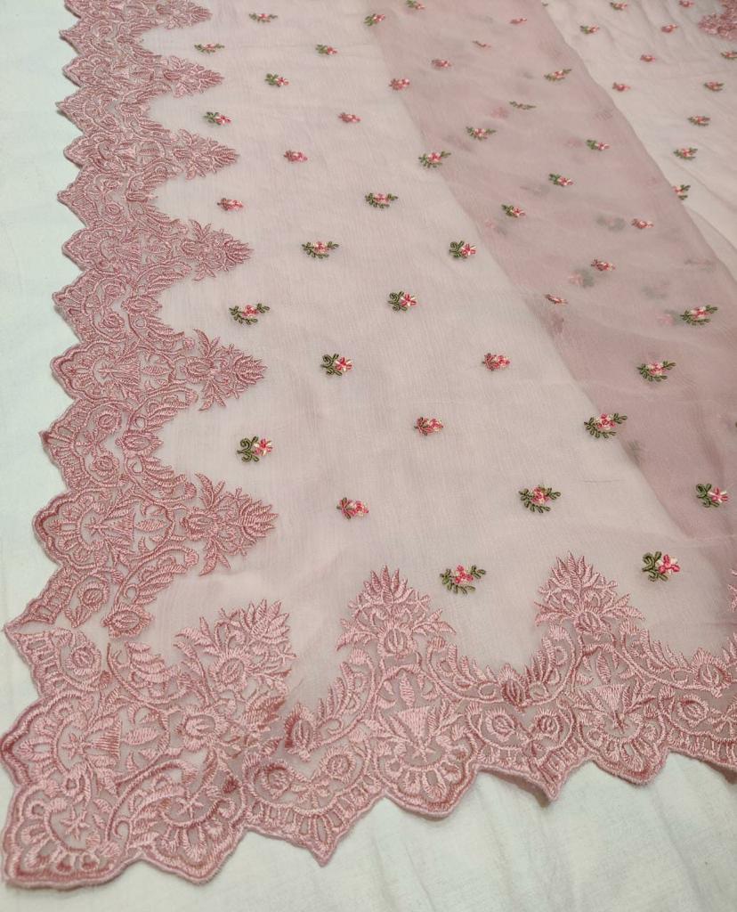 Mohini chiffon embroidery saree - Saffronfashionindia